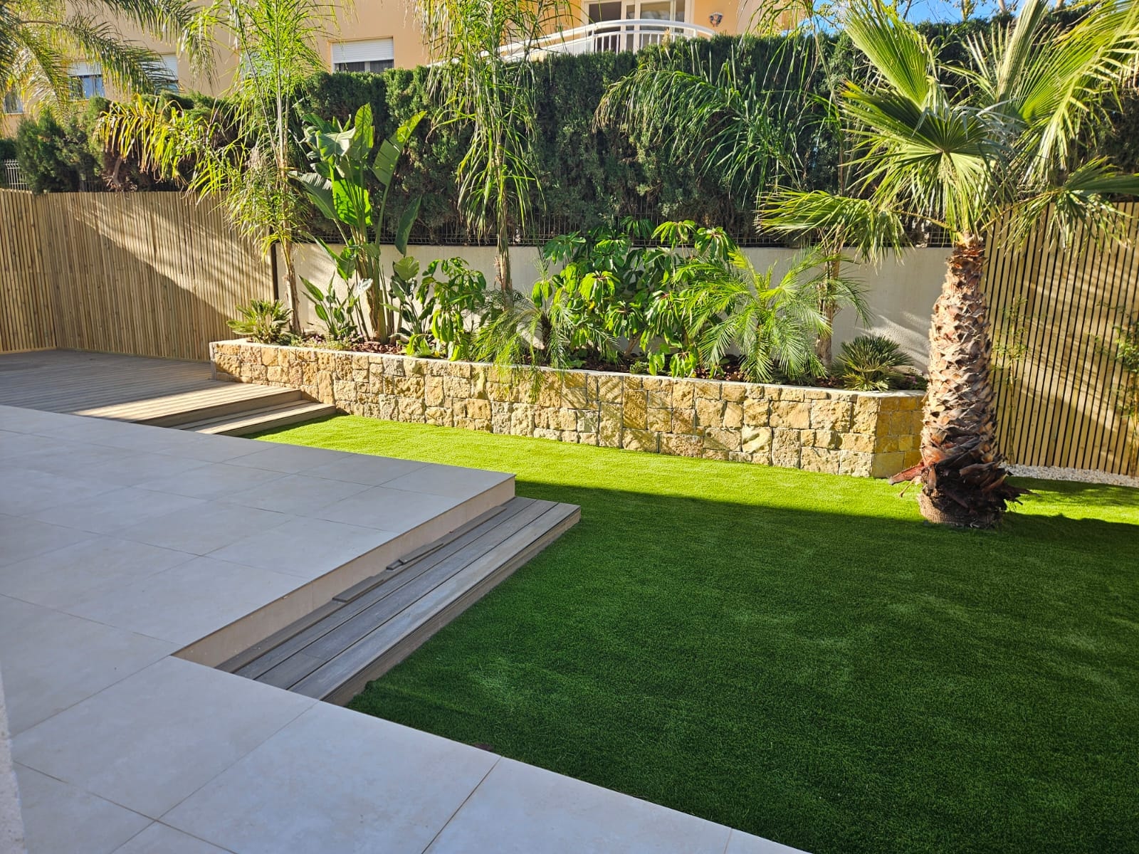 Artificial grass used in Costa Blanca garden landscaping